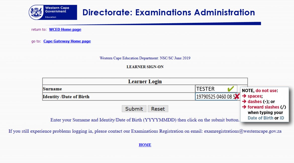 Help With Admission Letters | Western Cape Education Department