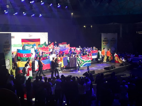 Protea Heights Academy fly SA flag at World Robotics Olympiad