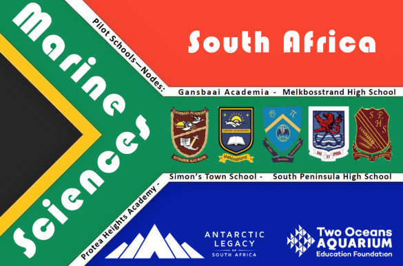 Five Marine Sciences school flags are travelling along with Antarctic Quest